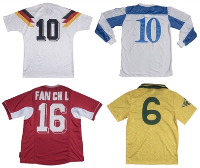 1991 Match Worn and Signed Jersey Lot of (4) Traded to Michelle Akers Including Three from the 1991 FIFA Womens World Cup Brazil, Germany, & Taiwan (Akers LOA)